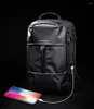 Sac à dos cfun ya luxe noir noir de 15,6 pouces ordinateur portable sacs à dos étanche de voyage usb usb mâle mâle extérieur sacpack mochila