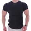 T-shirt da uomo T-shirt da palestra manica corta tinta unita da uomo Camicia da corsa sportiva in cotone da uomo Fitness Bodybuilding T-shirt da allenamento Top Abbigliamento estivo J230705