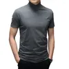 Abiti da Uomo A1840 T-Shirt Slim Body Manica Corta Uomo Tinta Unita Modale Collo Alto