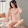 Pigiama da notte da donna Taglie larghe M-3XL Abbigliamento Lady Soft Cotton Home Wear Suit Autunno Inverno Tennis Stampa Sleep Tops For Girls