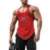 Men's Tank Tops Y Back Gym Stringer Tank Top Mens Muscle Workout Sleeveless Shirt Sportswear Cotton Clothing Bodybuilding Singlets Fitness Vest 230704