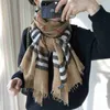 Дизайнерский роскошный бур домашние шарфы на продажу 2023 Новый шерстяный шарф -шарф женский британский универсальный клетка тонкая длинная шее теплое большая шаль