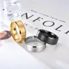 Anillos mate lisos de acero inoxidable, anillo con letras láser en blanco de doble bisel de 8MM, joyería de acero de titanio QMR12c