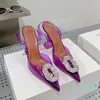 Zapatos de vestir Bombas Tacones altos Sandalias sexy para mujer Zapato de fábrica Lujo Saeda Crystal