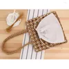 Evening Bags British Style Handmade Paper Rope Pearl Woven Bag Leisure Square Solid Color Beach Straw Vacation