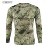 Herr T-shirts Herr Taktisk Militär T-shirt Andas Snabbtork Långärmad T-shirt Herr Utomhussport Army Combat Camouflage Tee Tops Shirt J230705