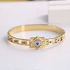 Luxury Brand Gold Evil Eye Bangle Bracelet Titanium Steel Jewelry for Women Gift