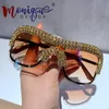 Montature per occhiali da sole Luxury Oversize Y2k Donna Metallo senza montatura Occhiali da sole argento vintage Big Feamle Shades 230704