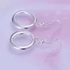 Dangle Oorbellen Klassieke 925 Sterling Zilver Eenvoudige Mode Ronde Vorm Drop Voor Vrouwen Bruiloft Bijoux Brinco Grote Verkoop