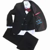 skirt the Big in Small Children Suit Dress Boy Black Suit Spring Wedding Set 4 Pieces Jacket +vest +pants+bow Tie Size 212years