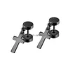 Dangle Chandelier Titanium Steel Dumbbell Cross Design Stud Earrings For Men Women Punk Crucifix Double Sided Screw-Back Hypoaller Dhcr0