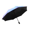 Umbrellas Automatic Umbrella Umbrella Folding Three-folding For Women's Colorful Windproof Starry Sky Color Uv Sun Parasol R230705