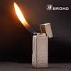 BROAD Flint zapalniczka gazowa butan Side Slip szlifierka zapalniczki akcesoria do papierosów gadżety do palenia cygar dla mężczyzn E7D2 nie