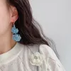 Boucles d'oreilles à tige perle de riz tricot à la main mode Globus multi-étages perlé Simple bohême alliage circulaire madame frange
