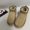 Botas femininas de inverno ultra mini botas de plataforma australianas masculinas de couro real botas quentes de pele no tornozelo 54 mini 2 cm sapatos luxuosos botas de neve 34-43