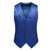 Heren Vesten Wit Rose Mouwloos Vest Heren Single-breasted V-hals Business Vest Bruiloft Heren Vesten Blauw Rood Zwart S-5XL 6XL 230704