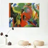 Zeitgenössisches abstraktes Gemälde auf Leinwand, kleine Komposition Iii, Kunstwerk von Franz Marc, lebendige Kunst für die Inneneinrichtung
