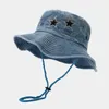 New Cotton Bucket Hats Unisex Summer Sunscreen Panama Fisherman Hat Cappello da sole da campeggio all'aperto