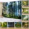 Arazzi Telecamere a cupola SepYue Forest Bohemian Wall Tapestry Nature Pattern Rays Tree Larg Wall Hanging Cheap Hippie Home Decoratio Room Decor Aesthetic R230714