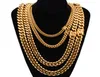 8mm10mm12mm14mm16mm Miami Cuban Link Chains Aço Inoxidável Mens 14K Correntes de Ouro Alto Polido Punk Curb Colares Mens Jewelr1052977