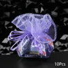 Geschenkverpakking 10 stks Snoep Zak Diameter 26 cm Garen Ronde Kerst Organza Koord Bruiloft