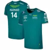 Мужские Polos Aston Martin Aramco Cognizant F1 2023 Официальный футболка для водителя Fernando Alonso Летняя повседневная быстросохрающаяся с коротким рукавом и повседневным