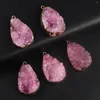 Colares com Pingente Pedra Natural Druzy Pingentes Gota de Água Reiki Cura Ágata Para Moda Jóias Fazendo DIY Colar Feminino Presentes