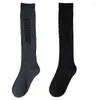 Women Socks 1 Pair Girls Ripped Style Female Broken Destroyed Sock Lolita Japanese JK Knee High Student Stockings D08E