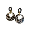 Vintage Leopard Print Geometric Circle Earrings for Women New Trendy Temperament High-End Atmospheric Earrings Jewelry GC2204