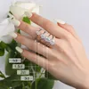 Met Zijstenen Verlovingsringen voor Vrouwen Solitaire Ring 925 Sterling Zilver 1 3ct Ovaal Geslepen D Kleur VVSI Lab Diamond Bands Sieraden 230704