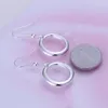 Dangle Oorbellen Klassieke 925 Sterling Zilver Eenvoudige Mode Ronde Vorm Drop Voor Vrouwen Bruiloft Bijoux Brinco Grote Verkoop