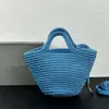 Petit panier Ibiza en sac fourre-tout en cordon noir Sacs de plage d'été pour femmes Sacs à main à deux poignées Sacs fourre-tout de luxe avec bandoulière