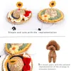 Hond Kleding Zomer Geweven Stro Sombrero Mexicaanse Zonnehoed Huisdier Verstelbare Gesp Multicolor Kat Caps Voor Strandfeest
