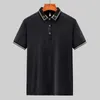 メンズポロシャツ韓国スタイル固体ブランドファッション黒白ポロシャツ半袖メンズ夏通気性トップス Tシャツオーバーサイズ 6XL 7XL 8XL 230705