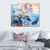 Abstract Floral Oil Painting on Canvas Notre Maison De Montsaunes Artwork Contemporary Wall Decor