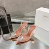 Zapatos de vestir Bombas Tacones altos Sandalias sexy para mujer Zapato de fábrica Lujo Saeda Crystal