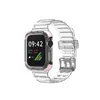 Clear Crystal Soft TPU Sport Straps Cases for Apple Watch Band 44mm 42mm 40mm 38mm 6 5 4 3 2 1 Iwatch Series Ultra Transparent Armor Protective Shockproof Cover