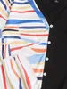 女性のプラスサイズ Tシャツフィンジャニボタンフロントノット裾クロップ Tシャツ半袖 V ネックファッション迷彩黒ツートンステッチ女性トップス 230705