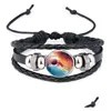 Braccialetti con ciondoli Space Galaxy Neba per donna Uomo Gemma Stella Luna Universo Vetro stellato Cabochon Bracciale in pelle intrecciata Gioielli regalo Drop D Dhegb