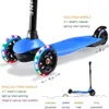 Scooter dobrável de 3 rodas Mega GlideKick com barra em T extensível de rodas iluminadas - azul