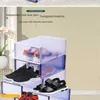 Boîte à chaussures transparente flip épaissie respirante pliable en plastique boîte de rangement pour chaussures ménage poussière et organe de stockage étanche à l'humidité L230705