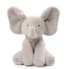 Plush Dolls Hide And Seek Elephant Baby Animal Toy Ears Move Electric Music Play Games Talking Singing for Toddlers Gift 230705