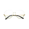 선글라스 프레임 2023 패션 반 프레임 안경 여성 투명한 빈티지 큰 안경 클리어 렌즈 둥근 남자 레이디 안경