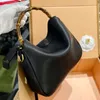 Borse a tracolla con manico in bambù Borse a tracolla sotto le ascelle Borsa per la spesa Borsa a mano firmata Hobo Lettera in metallo Borsa da donna di grande capacità Cinturino rimovibile