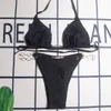 Nieuwe mode temperament badmode vrouwen gevoel van nek, kleine borst, close-back, driepunts high-end metalen rits pyjama bikini bikini