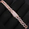 Designer Jewelry Cheap Price 8mm Rose Gold Plated 925 Sterling Silver 1 Row VVS Moissanite Diamond Iced Out Cuban Link Bracelet For Men Women