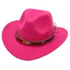Faux Wool Western Cowboy Hats for Children Vintage Gentleman Dress Hats Panama Cowgirl Jazz Felt Cap Sombrero Hombre Women Men