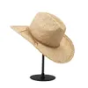 100% chapeaux de paille naturelle pour femmes hommes été creux plage Cowgirl chapeau de soleil Western Cowboy chapeau Sombrero Hombre