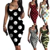 Skirts Gradient Tank Dress Women Polka Dot Sleeveless Bodycon Dresses For 2023 Party Vestidos