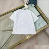 Clothing Sets Luxury Designer Kids T-Shirt White Monogrammed Shortst Fashion British Brand Summer Childrens Treasures Girls Cotton B Dhmfd